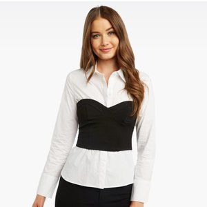 BARDOT Black/White Bodice Shirt